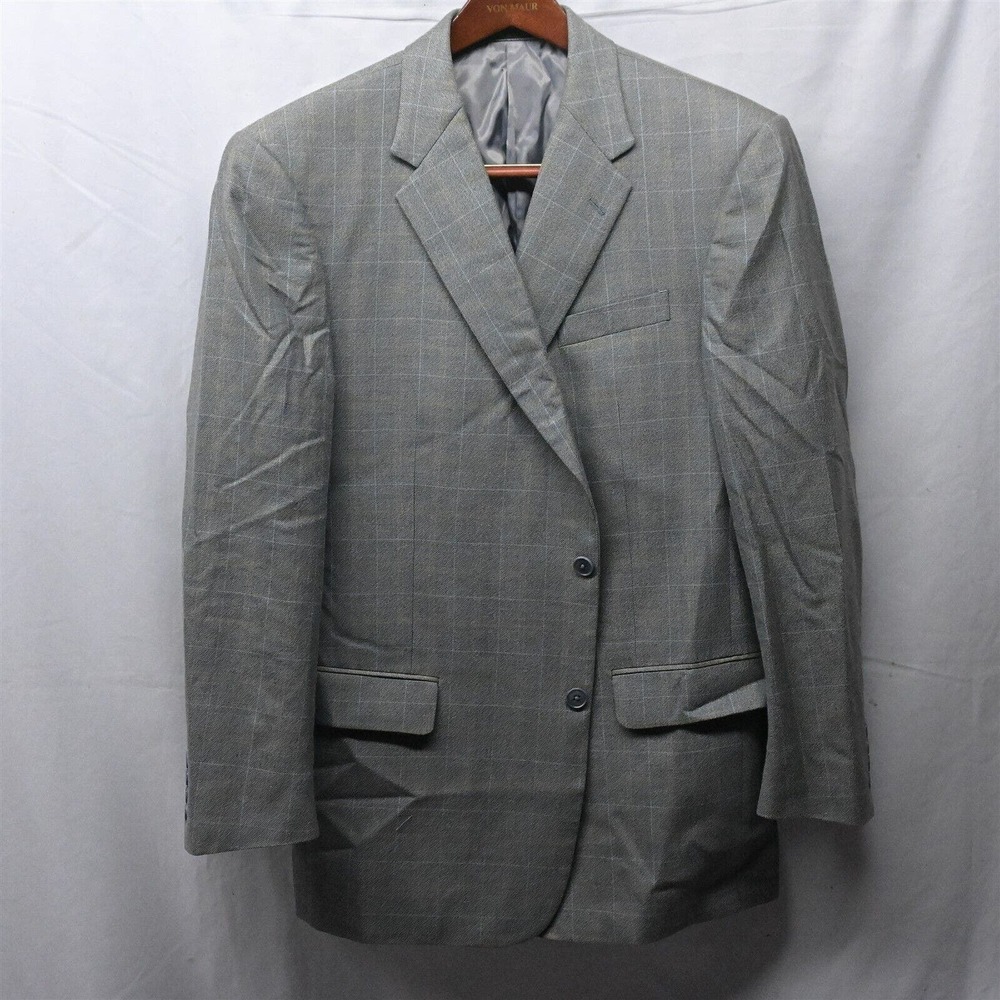 Murano 43r | 44r Green Gray Check 2 Button Blazer… - image 1